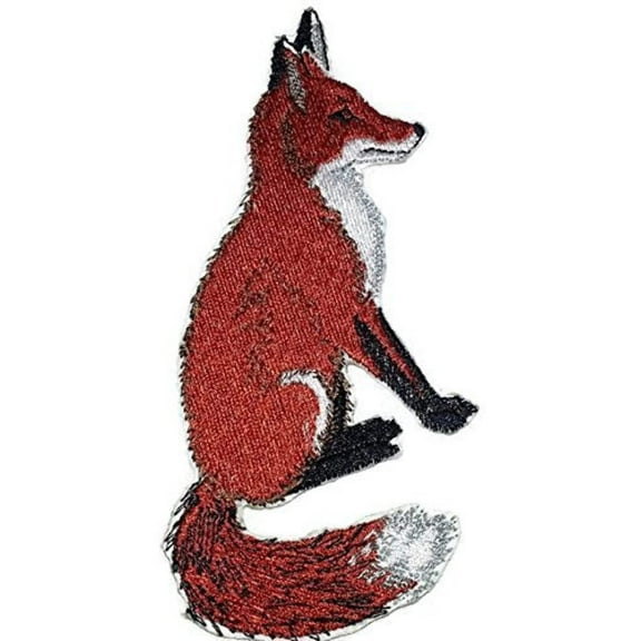Animal Kingdom [Red Fox ] Embroidered Iron on/Sew Patch [5" X 3.5"]