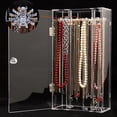 thumbnail image 2 of Acrylic Necklace Holder with 24 Hooks Clear Necklace Organizer Dustproof Rotation Jewelry Storage Stand Display Case, 2 of 4