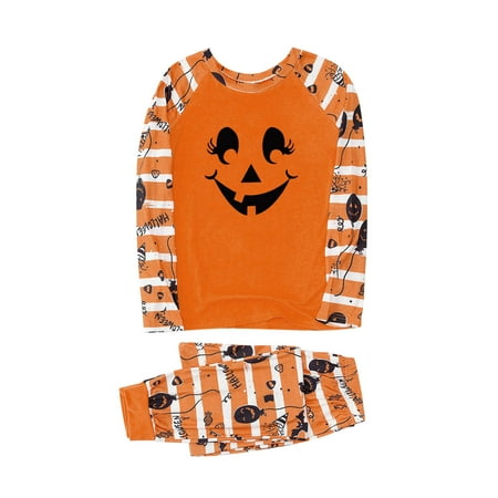 

XINSHIDE Family Matching Clothes Men Dad Pajamas Pumpkin Long Sleeve Pajamas Striped Family Matching Sleepwear Loungewear Stripe Pants Set Homewear