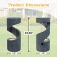 thumbnail image 6 of Alukang 32.28" Outdoor Water Fountain, S-Shaped Spiral Column Fountains with LED Lights, Floor Standing Water Feature with Flat Top Plant Display for Patio, Backyard, Home Decor, Gray, 6 of 11