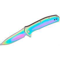 Kershaw Outcome Assisted Open Frame Lock Drop Point Blade EDC Folding Pocket Knife - Rainbow