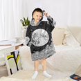 thumbnail image 6 of FORMRS Wearable Blanket Hoodie with Sleeves for Kids Cozy Flannel Sweatshirt, Black Moon, 6 of 7