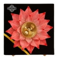 thumbnail image 2 of Indian Art Villa 8" Silver Plated Pink Lotus Diya - Designer Piece with Elegant Aesthetics, 2 of 4