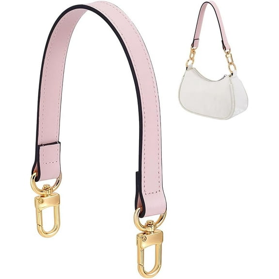 14.6 Inch Short Purse Strap Pink Leather Bag Strap Handle Replacement Puse Handle Handbag Chain