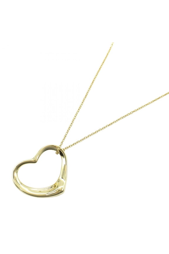 Pre-Owned Tiffany & Co. Open Heart Necklace, 18K Yellow Gold, Women's (Good)
