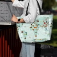 thumbnail image 7 of Pofeuu World Travel Map Print Beach Bag,Waterproof Sandproof Beach Tote Bag, Large Capacity Foldable Beach Bags for Women, 7 of 7