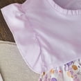 thumbnail image 4 of LJEFF Girls Floral Dresses with Pockets, Cute Short Sleeve Ruffle Casual Kids Summer Midi Princess Dresses Purple Size 5 T, 4 of 9