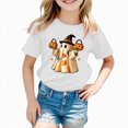 thumbnail image 2 of NOLDARES Children Girls Boys Tops Halloween Themed Cartoon Printed Short Sleeved Crew Neck T Shirt(White,7-8 Years), 2 of 7