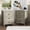 Gray-2PCS, variant on 2-Piece Nightstand for Bedroom,Farmhouse Nightstand with Drawer,Bedside Tables End Table for Living Room,Flute Wood Side Table,White