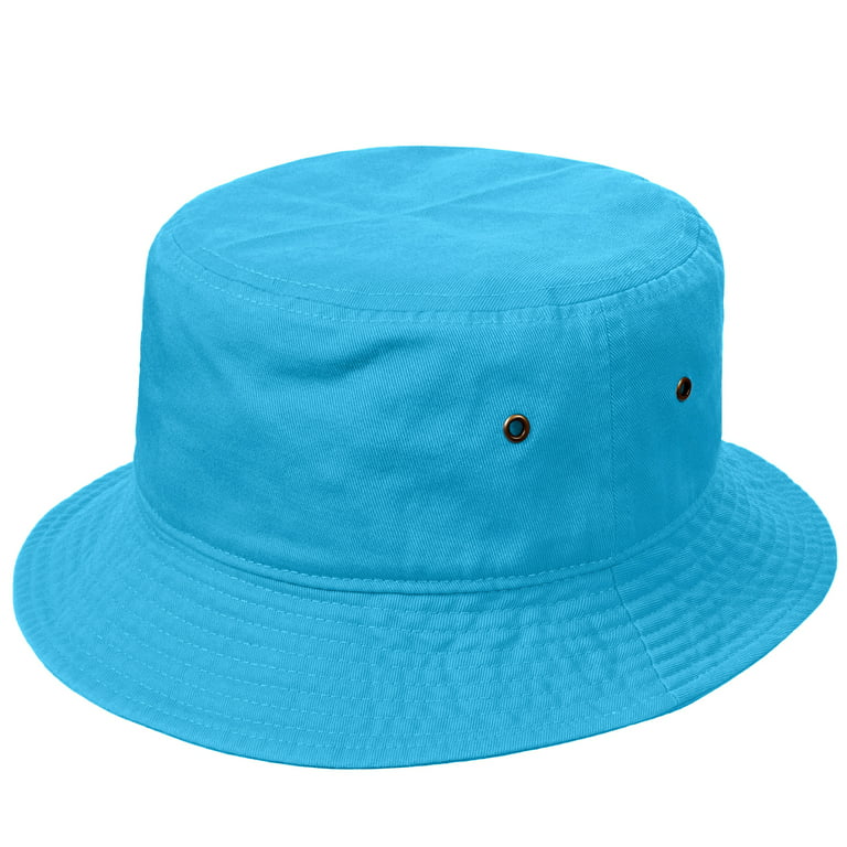Falari Bucket Hat for Men Women unisex 100% Cotton Packable Foldable Summer Travel Beach Outdoor Fishing Hat - LXL Turquoise, Adult Unisex, Size: One