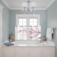 thumbnail image 3 of 2 Panels Kitchen Tier Curtains 39 Inch Length, Pink Cherry Blossom Grommets Window Treatment Curtain, Spring Branches Floral Watercolor Thermal Curtains Drapes for Living Room/Bathroom, 3 of 9