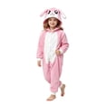 thumbnail image 2 of Goodw7 Hooded Fleece Romper Pajamas, Front Button Bunny Onesie with Soft Warm Coral Fleece and Elastic Cuffs for Party Photoshoot and Nightwear, 2 of 7