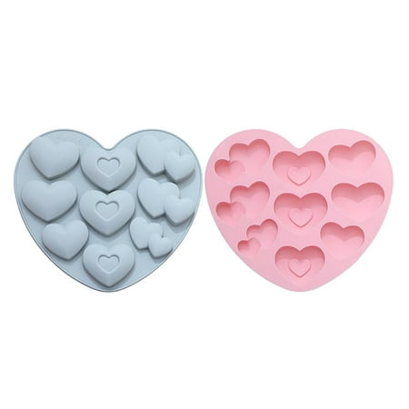 

2 Pcs Heart Molds 9 Holes Silicone Mold for Making Chocolate Candy