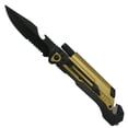 thumbnail image 6 of 8.5" Multi-Function Folding Knife, 7-in-1 Pocket Knife With Fire Starter, LED Light, Glass Breaker, Serrated Blade Black, 6 of 9