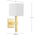 thumbnail image 4 of Progress Lighting Metro 1-Light Wall Sconce, Satin Brass, Linen Shade, 4 of 4