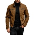 thumbnail image 5 of Jackets for Men Trendy Jerdar Men Casual Fashion Solid Long Sleeve Stand Collar Zipper Outwear Workwear Jackets, 5 of 8