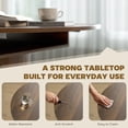thumbnail image 6 of HOMCOM Extendable Dining Table for 6, 60 Inch Farmhouse Oval Kitchen Table with 2-Tier Storage Shelf and Fluted Sliding Doors, Walnut, 6 of 9