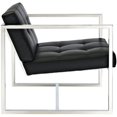 thumbnail image 2 of Hawthorne Collections Chaise d'Appoint Moderne en Acier Inoxydable et Vinyle Noir, 2 of 4