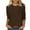 Brown, variant on Patlollav Plus Size Womens Tops Fashion Solid Loose T-Shirt Mid-Length 3/4 Sleeve Blouse