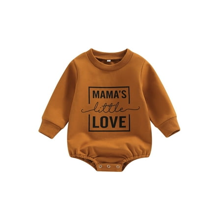 

Arvbitana 0-18 Months Newborn Baby Boy Girl Romper Pullover Top Crewneck Letter Print Love Heart Pattern Sweatshirt