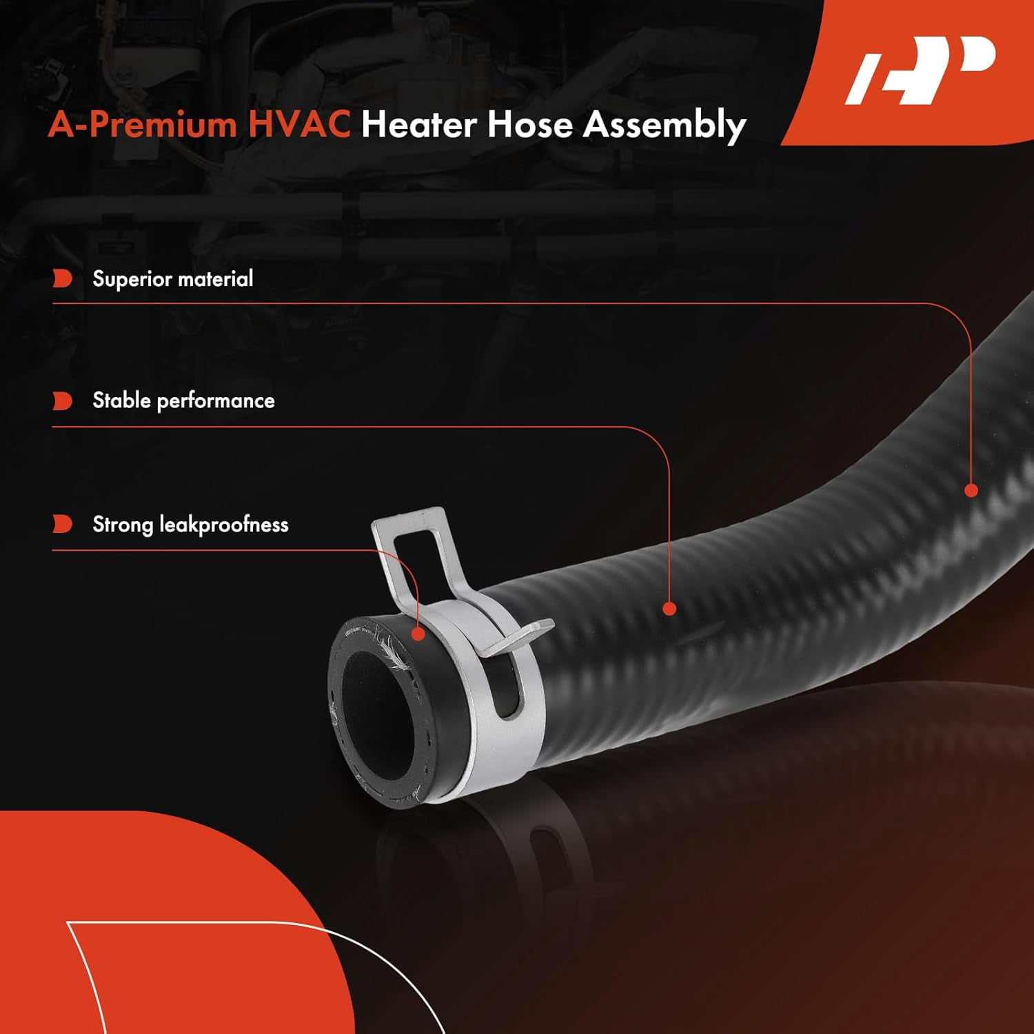 A-Premium Water Inlet HVAC Heater Hose Pipe Line Assembly with Clamps, Protective Sleeve Attached & Auxiliary Heater Compatible with Ford Explorer & Mercury Mountaineer, 2006 2007 2008 2009 2010