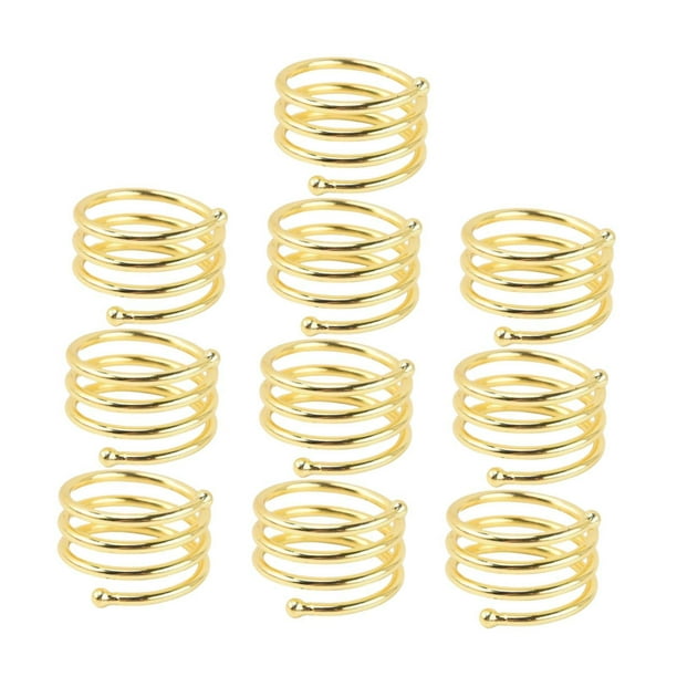 10 anillos para servilletas, hebillas para sujetar servilletas, decoración versátil para la mesa. Oro