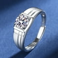 thumbnail image 2 of 1 Carat Moissanite Rings for Men Engagement Ring Mens Diamond Wedding Bands 18K Sterling Silver Moissanite Promise Rings Moissanite Jewelry for Men, 2 of 7