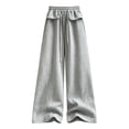 thumbnail image 3 of TIREOW Girls Wide Leg Sweatpants Elastic High Waist Baggy Sweat Pants Kids Fashion Lightweight Casual Loose Fit Pants, 3 of 6