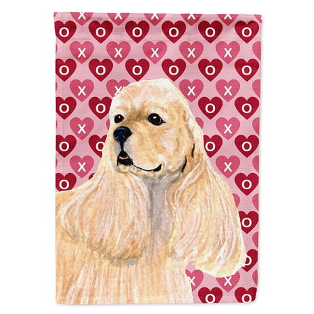 Cocker Spaniel Hearts Love and Valentine s Day Portrait Flag Canvas House Size