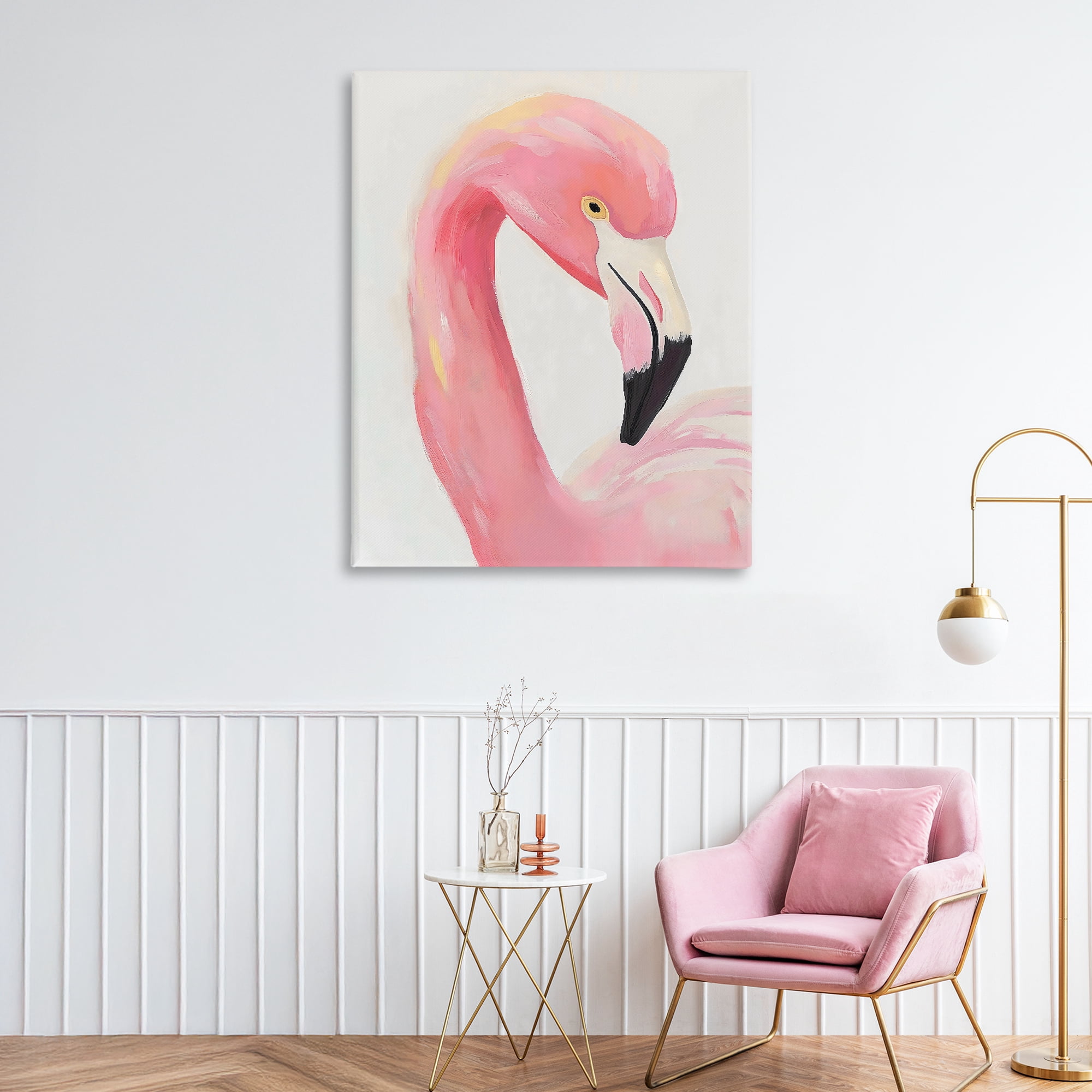Stupell Industries Serene Pink Flamingo Portrait Canvas Wall Art, design by The Prints Vibe
