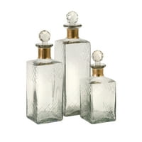 Benzara Classy Set of 3 Hampshire Etched Decanters by Benzara