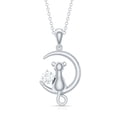 thumbnail image 2 of Rosec Jewels Cat on Moon Pendant with Diamond for Women (HI-SI Quality) - with Chain - Ready to Gift with Jewelry Box, 10K White Gold, 2 of 8