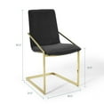 thumbnail image 2 of Modway Pitch 20.5" Velvet and Stainless Steel Dining Armchair in Gold/Black, 2 of 7