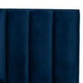 thumbnail image 5 of Baxton Studio Fiorenza Glam and Luxe Navy Blue Velvet Fabric Upholstered Queen Size Panel Bed with Extra Wide Channel Tufted Headboard, 5 of 7