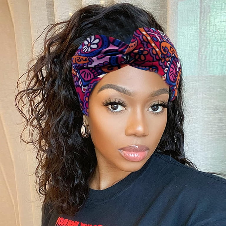 10 PCS Boho Bandeau Headbands for Women Wide Bandana  display picture 3