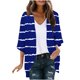 thumbnail image 1 of Mujeres de Manga Larga Tops de Moda Casual Impresión Suelta Cubrir Blusa de Cárdigan, Poliéster Suave Manga 3/4, 1 of 5