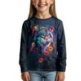 thumbnail image 2 of DISNIMO Wolf Flower Long Sleeve Tshirt Kids Fall Shirts Long Sleeve Girls Tee Shirts Size 3/4 Girls Tops Long Sleeve Loose Shirt Girls Crew Neck T Shirt Kids Funny Tshirts Girls Soft Tshirt, 2 of 7