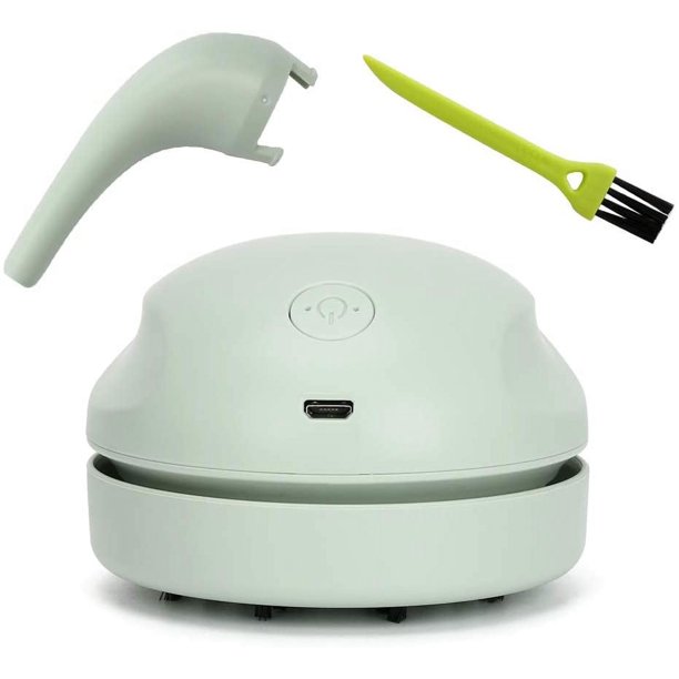 Mini aspiradora de escritorio (verde), aspiradora de escritorio recargable USB, aspiradora de mano inalámbrica, aspiradora de escritorio portátil, teclado de computadora, asiento de coche, herramienta