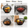 thumbnail image 4 of Metal Mesh Fruit Bowl with Lid & Basket - Mesh Fruit Basket with Lid Metal Protective Fruit Holders, Countertop Vegetable Strainers, Food Storage Containers for Kitchen, 4 of 7