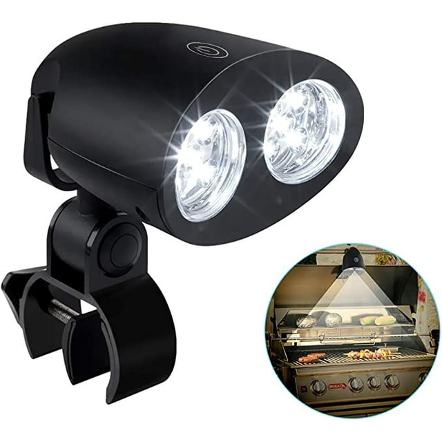 Luces LED para parrilla, iluminación ajustable de 360 grados, 10 luces LED para parrilla, sensor táctil, totalmente impermeables y resistentes al calor, con tornillos para asar al aire libre