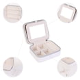 thumbnail image 3 of Unique Bargains Travel Jewelry Box Small Portable PU Leather Jewelry Organizer Case White, 3 of 8