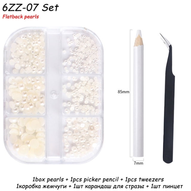 Pompotops Produits de Beauté en Liquidation, Cadeaux de Beauté pour Femmes, Accessoires pour Ongles Ensemble de Perceuse à Ongles Semi-Plat Japonais Rond