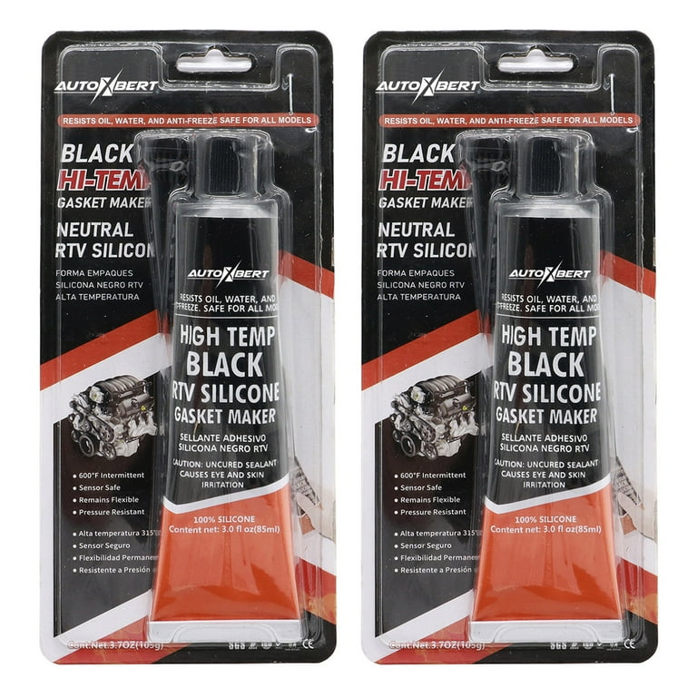 High Temperature Black Gasket Maker RTV Silicone Sealant 3.7oz - Foto 10