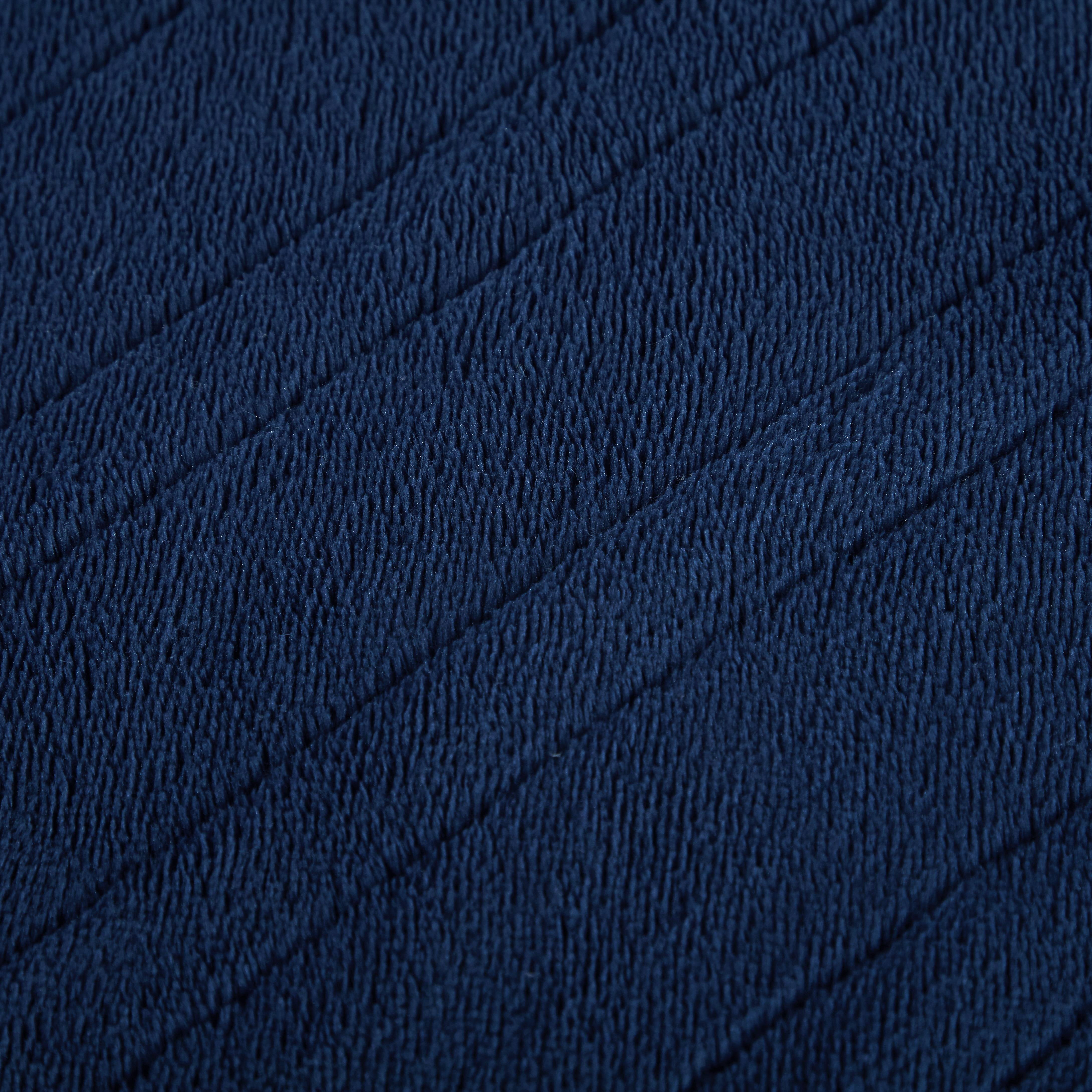 Well Being Soft Plush Electric Heated Throw, 50" x 60" size, Navy