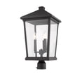 thumbnail image 5 of 3 Light Outdoor Post Mount Lantern In Transitional Style 12 Inches Wide By 23.5 Inches High Z-Lite 568Phxlr-Orb, 5 of 5