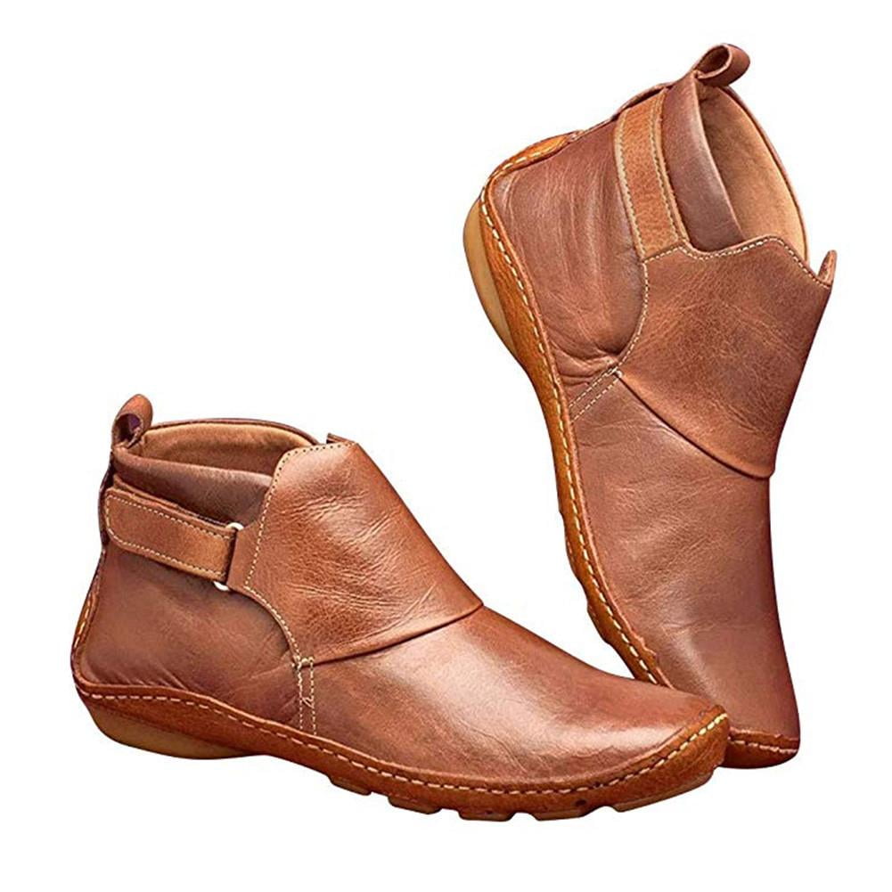 comfortable flat ankle boots