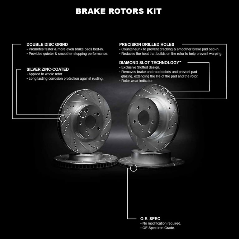 R1 Concepts Front Rear Brake Rotor Kit |Brake Rotors| Brake Disc