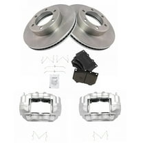 TRQ Front Brake Pad & Rotor Kit Brake Caliper Brake Pads Brake Rotor Ceramic Vented Fits Select 2001-2003 Toyota Sequoia 2000-2003 Tundra