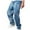 Blue, variant on ohmzyzo Men's Wide Leg Jeans Straight Leg Carpenter Denim Pants Loose fit Trousers Casual Solid Color Lounge Pants with Pockets Blue Blue