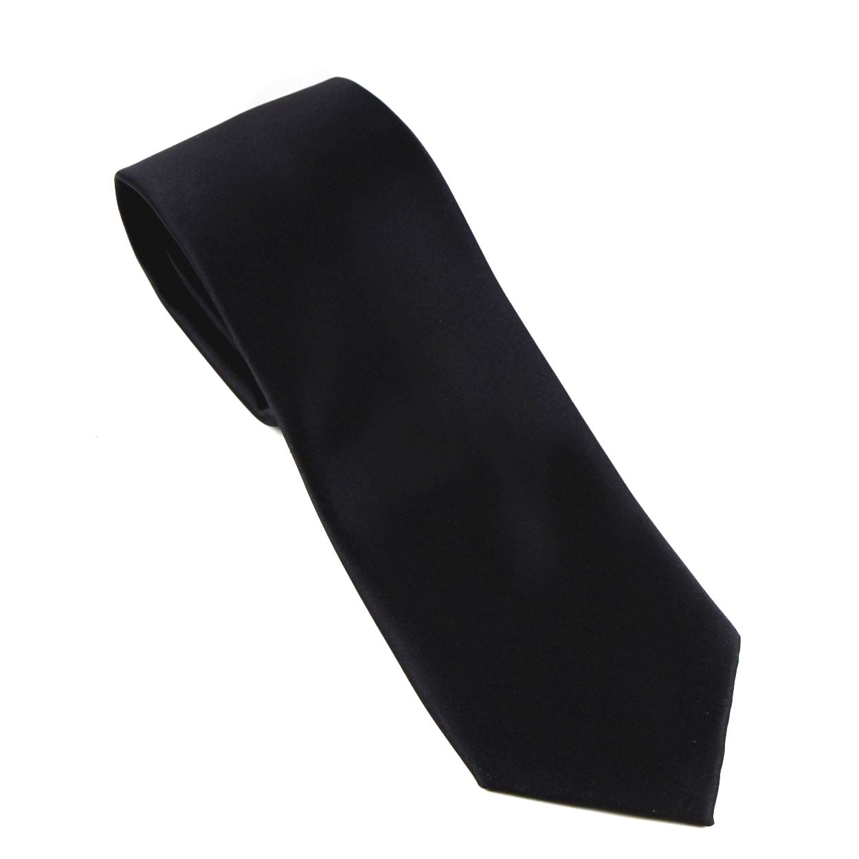 BuyYourTies Mens Solid Neck Tie Black
